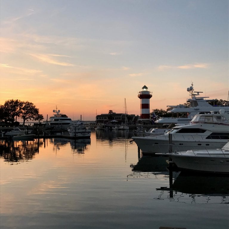 Harbour Town Lighthouse at sunset